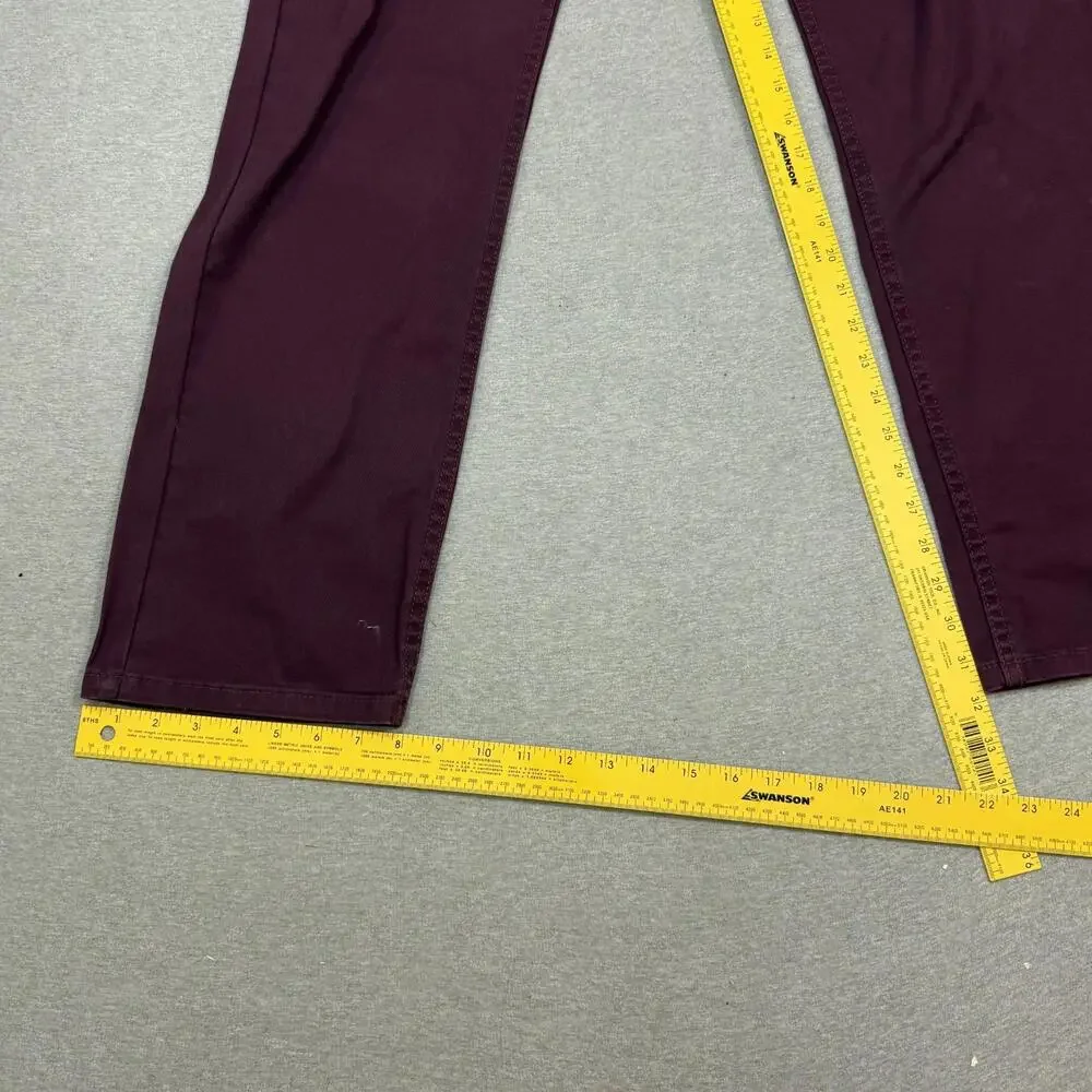 Levis 514 Slim Mens 33x32 Maroon Chino Jeans‎ Casual Burgundy Preppy Gorpcore